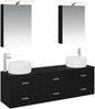 vidaXL Badezimmermöbel-Set 5 pcs Schwarze Eiche Ingenieurholz und Glas 3406992 Bild 2
