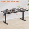 Elektrisch höhenverstellbarer Schreibtisch, Memory-Funktion, USB-Anschluss, Kabelmanagement, Holzwerkstoff / Metall, Schwarz, 160 x 80 cm, Höhe 72-118 cm Bild 5