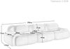 Modulares Ecksofa 75cm×298cm×103cm aus Premium-Cordstoff, rahmenlos, rutschfest Bild 2