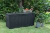 Dmora Aufbewahrungstruhe für draußen Airdrie, Gartenbox, Outdoor-Truhe, Stauraumbank für außen, 117x45 h58 cm, Braun Bild 2