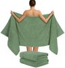 Hammetex 2er Set Extra Große Badetücher – 80x200 cm, 500 GSM, 100% Baumwolle – Weich & Saugfähig – Luxuriöse Große Spa-Handtücher, Salbeigrün Bild 2