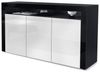 Vladon Sideboard Valencia, Kommode mit 3 Türen und 1 offenem Fach, Schwarz matt/Weiß Hochglanz/Schwarz Hochglanz (155 x 92 x 40 cm) Bild 4