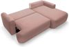 Selsey 'Ovo' Ecksofa mit Schlaffunktion, Stauraum und Samtbezug, hellrosa, rechts, 93 x 260 x 165 cm Bild 3