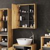 Badspiegelschrank Viola Artisan/Grau 60 x 75 cm mit offenen Regalen Vicco Bild 5