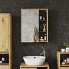 Badspiegelschrank Viola Artisan/Grau 60 x 75 cm mit offenen Regalen Vicco Bild 3