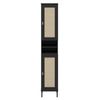 Badhochschrank 35x190cm 'Seattle' Kiefer massiv schwarz Bild 2