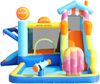 LVHOM Aufblasbare Hüpfburg mit Gebläse, Spielpool, Trocken-/Wasserrutsche, Springburg Outdoor, Wasserpark mit Trampolin, Planschbecken, 340 x 395 x 236cm Bild 4