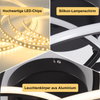 ZMH Deckenlampe LED Deckenleuchte Küche - 28W Küchenlampe Schwarz Modern Vierblättrige Blume Design Schlafzimmerlampe 3000K Warmweiß Flur Metall Deckenleuchten für Büro Wohnzimmer Esszimmer Bild 4