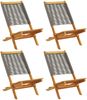 vidaXL Gartenstühle 4 Stk. Klappbar Grau Massivholz Akazie 3214631 Bild 2