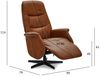 Relaxsessel Atella Leder Cognac - Drehsessel mit Liegefunktion & Fußstütze Bild 3
