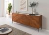 Sideboard Akazie 200x40x76 natur lackiert / Marmor weiß KARLSTAD #16 Bild 3