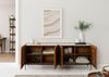 Sideboard Akazie 200x40x76 natur lackiert / Marmor weiß KARLSTAD #16 Bild 4