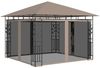 vidaXL Pavillon mit Moskitonetz & LED-Lichterkette 3x3x2,73 m Taupe 3070318 Bild 3