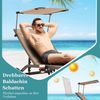 Gartenliege Sonnenliege mit Dach Liegestuhl Rollen Getränkehalter 165x61x96cm Bild 4