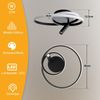 ZMH Deckenlampe LED Deckenleuchte Dimmbar: 40cm Schlafzimmerlampe Modern Design 37W Wohnzimmerlampe mit Strahler Schwarz mit Fernbedienung Küchenlampe für Schlafzimmer Haus Wohnung Wohnzimmer Bild 3
