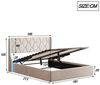PXloue Polsterbett Doppelbett Stauraumbett mit bettkasten (Hydraulisch anhebbarer Stauraum), mit Lattenrost und Stauraum, LED-Beleuchtung, 160x200 cm Bild 3