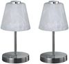 LED Tischleuchten 2er SET 4-fach Dimmer Silber Alabaster Glas, Höhe 24cm Bild 2