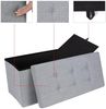 Sitzbank mit Stauraum, 76 cm, klappbare Sitztruhe, Aufbewahrungsbox, Fußbank, hellgrau Bild 4
