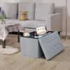 Sitzbank mit Stauraum, 76 cm, klappbare Sitztruhe, Aufbewahrungsbox, Fußbank, hellgrau Bild 3