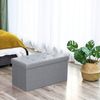 Sitzbank mit Stauraum, 76 cm, klappbare Sitztruhe, Aufbewahrungsbox, Fußbank, hellgrau Bild 2