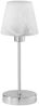 LED Tischleuchte Glasschirm Weiß Sockel Silber - Touch dimmbar, Höhe 32cm Bild 2