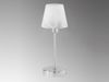 LED Tischleuchte Glasschirm Weiß Sockel Silber - Touch dimmbar, Höhe 32cm Bild 3