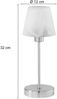 LED Tischleuchte Glasschirm Weiß Sockel Silber - Touch dimmbar, Höhe 32cm Bild 4