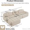 3-Sitzer modulares Ecksofa H 79 x T 288 x B 167 cm aus granuliertem Fleece mit Ottoman, Beige-Weiß Bild 5