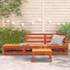 vidaXL Gartensofa mit Fußhocker 2-Sitzer Wachsbraun Massivholz Kiefer 837974 Bild 3