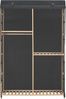 vidaXL 3-stufiger Kleiderschrank Grau 110 x 40 x 170 cm Stoff 248188 Bild 2