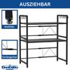 DanDiBo Verstellbares Küchenregal für Arbeitsplatte Schwarz Stehend 3 Stufig 40-64 cm Regal Küche 96614 Standregal Bild 3