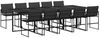 vidaXL 11-tlg. Garten-Essgruppe mit Kissen Schwarz Textilene 3295076 Bild 2