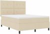 vidaXL Boxspringbett mit Matratze Creme 140 x 200 cm Stoff 3339397 Bild 5