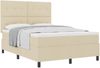 vidaXL Boxspringbett mit Matratze Creme 140 x 200 cm Stoff 3339397 Bild 2