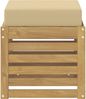 vidaXL Outdoor Hocker Bank Weiß 43 x 43 x 45 cm Massivholz Akazie 901683 Bild 3