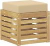 vidaXL Outdoor Hocker Bank Weiß 43 x 43 x 45 cm Massivholz Akazie 901683 Bild 2