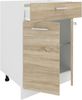 VCM Küchenmöbel Unterschrank Esilo 918640 Weiß / Sonoma-Eiche H. 82 x B. 60 x T. 46 cm Bild 2