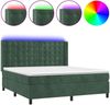 vidaXL Boxspringbett mit Matratze & LED Dunkelgrün 160x200 cm Samt 3139814 Bild 2