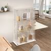 FUROKOY Glasvitrine Standvitrinen, Vitrine aus gehärtetem Glas (Set, 1-St, Vitrinenschrank mit 2 Glastür und Lichtleiste für Sammler, Bücher) Weiß 3 Lagen Sammlervitrine Bild 3