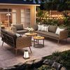 i@home Gartenlounge-Set, (4-tlg), Sechssitzer, mit handgeflochtenen Armlehnen, Wetterfeste, aus Eisen Bild 2