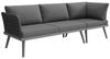 i@home Gartenlounge-Set, (4-tlg), Sechssitzer, mit handgeflochtenen Armlehnen, Wetterfeste, aus Eisen Bild 4
