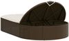 vidaXL Doppel-Sonnenliege mit Auflagen Braun Poly Rattan 368647 Bild 5