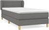 Einzelbett, Polsterbett mit Matratze Stoff Dunkelgrau 90x200 cm Bild 3