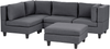 Beliani 'Unstad' Sofa, Dunkelgrau, Stoff, 72 x 152 x 228 cm, mit Ottomane, Rechts Bild 4