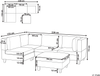 Beliani 'Unstad' Sofa, Dunkelgrau, Stoff, 72 x 152 x 228 cm, mit Ottomane, Rechts Bild 2