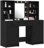vidaXL Schminktischset mit LED mit Regal 3 pcs Schwarz Eichen-Optik 3334291 Bild 3