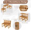 COSTWAY Gartenbank, 2-Sitzer 2 in 1 Gartentisch mit Sitzbank Balkonset Bild 2