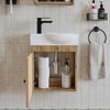 Roomart PUNTO Badmöbel Set– 2-teiliges Badezimmermöbel Set - Waschbecken mit Unterschrank - H 45 x B 24.5 x T 46.5 cm • Eiche Bild 4