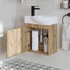 Roomart PUNTO Badmöbel Set– 2-teiliges Badezimmermöbel Set - Waschbecken mit Unterschrank - H 45 x B 24.5 x T 46.5 cm • Eiche Bild 2