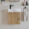 Roomart PUNTO Badmöbel Set– 2-teiliges Badezimmermöbel Set - Waschbecken mit Unterschrank - H 45 x B 24.5 x T 46.5 cm • Eiche Bild 3